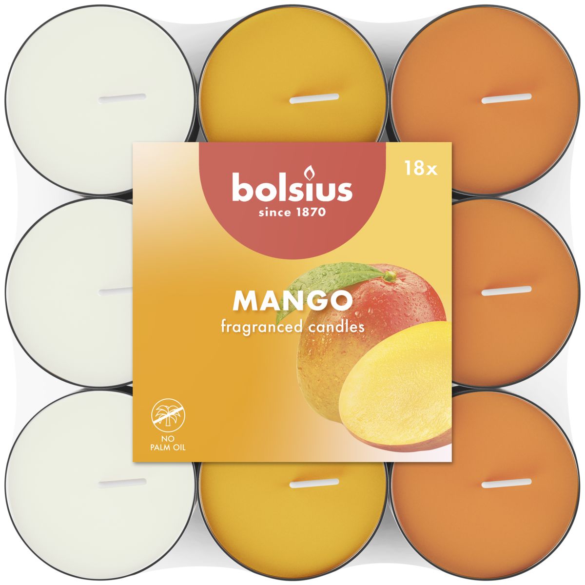 Bolsius Mango Fragranced Tea Lights — 18 pack