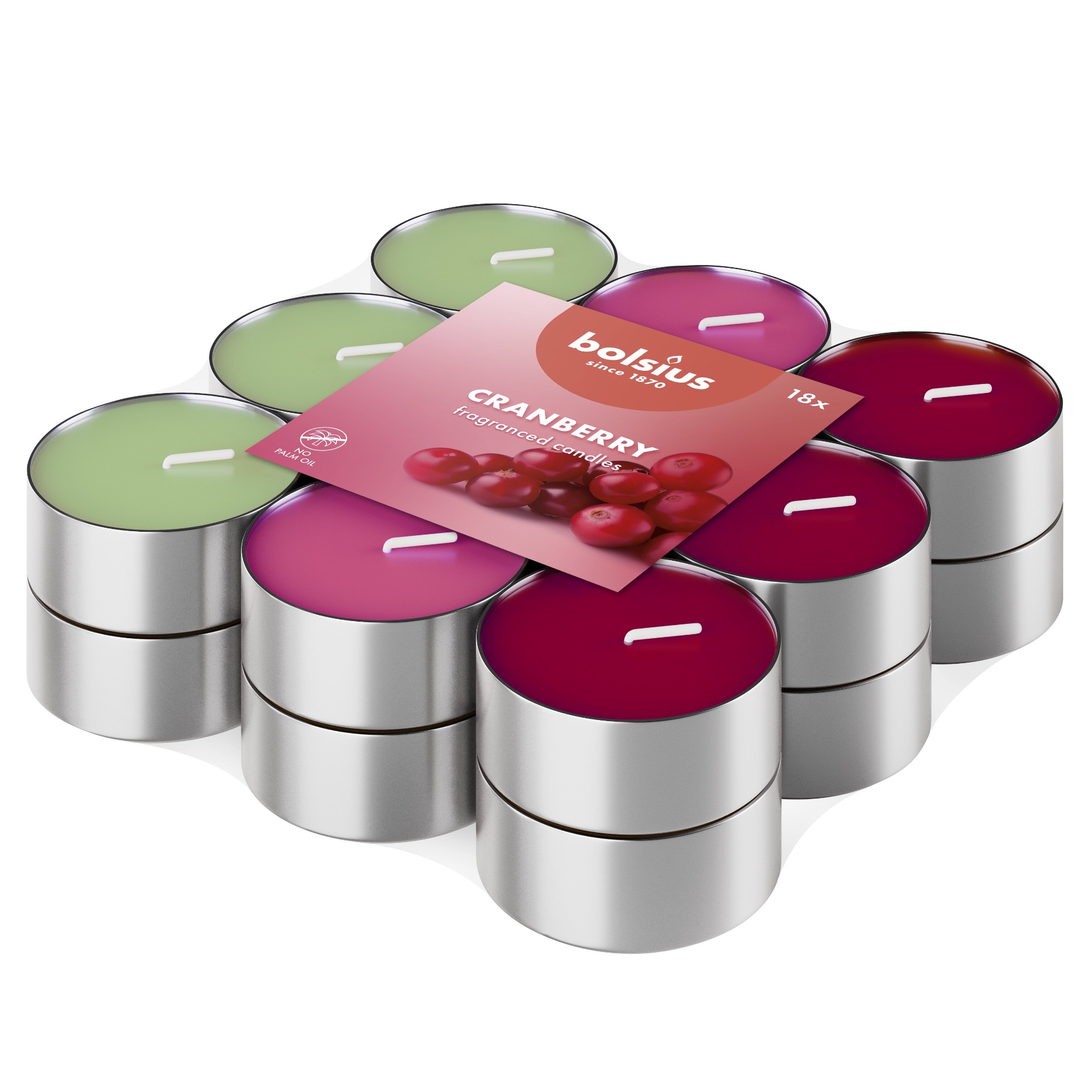 Cranberry Fragranced Tea Lights — 18 pack